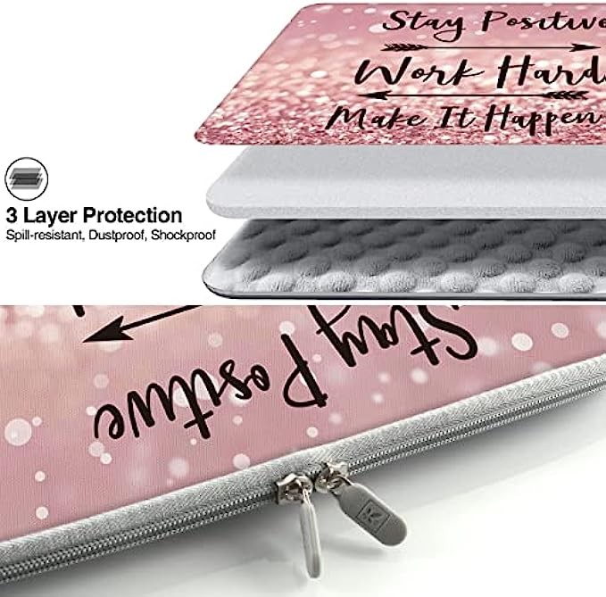 iCasso 13-13.3 inch Laptop Sleeve Bag, Waterproof Shock Resistant Neoprene Notebook Protective Bag Carrying Case Compatible MacBook Pro/MacBook Air (Pink)