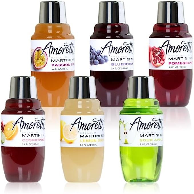 Amoretti Premium Martini Cocktail Mix Minis, 3.4 fl oz 6 Pack